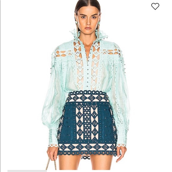 Tops - Plunge embroidered Blouse similar to designer style  size L